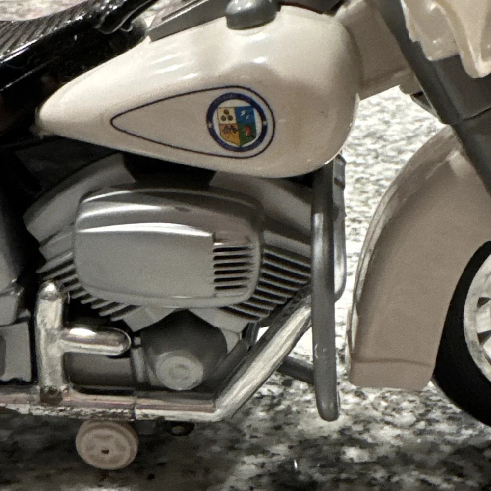 1960s Metro Police Unit 208 Plastic Motorcycle Figurine Original Stickers‎